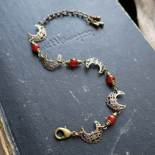 MOON MAIDEN Bracelet - brass with Carnelian