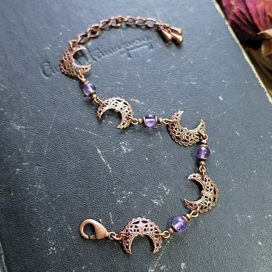 MOON MAIDEN Bracelet - copper with Amethyst