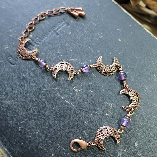 MOON MAIDEN Bracelet - copper with Amethyst