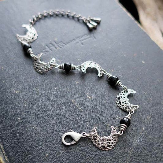 MOON MAIDEN Bracelet - silver with Onyx