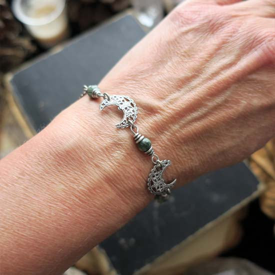 MOON MAIDEN Bracelet - silver with Seraphinite