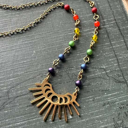 MOON PHASES Necklace - brass