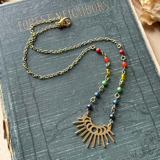 MOON PHASES Necklace - brass