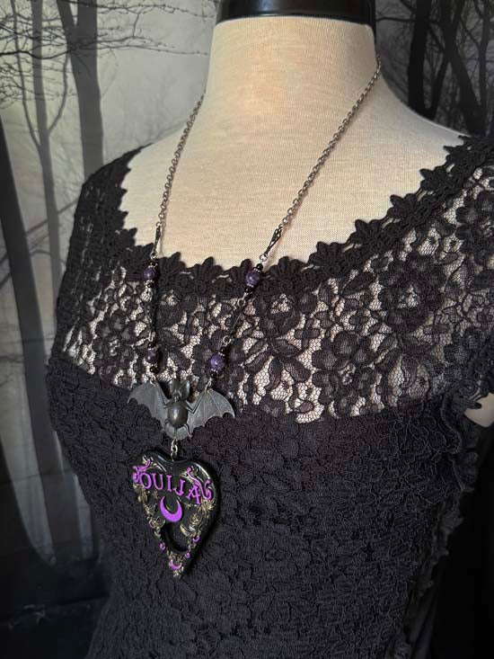 MYSTIC Necklace - purple - antique silver