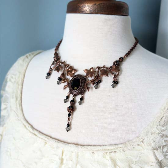 Night Fae Necklace - aged copper -