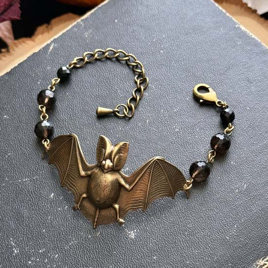 NOCTURNE Bracelet - antique brass w/Smoky Quartz