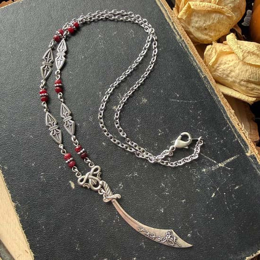 PIRATE SWORD Necklace - ruby