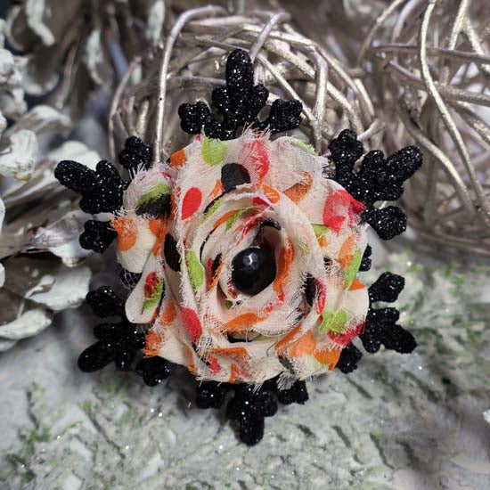 Polka Dot Party - Black Snowflake Holiday Fascinator