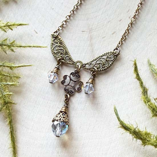 PRISM DANCER Necklace - antique brass