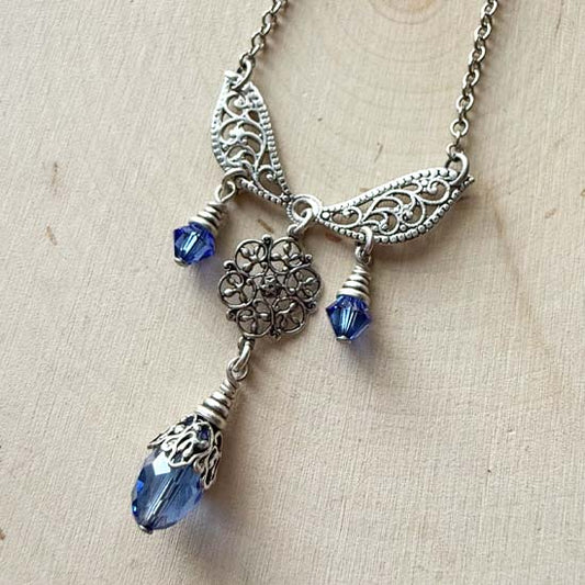 PUDDLE JUMPER Necklace - antique silver
