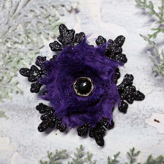 Purple Elegance - Black Snowflake Holiday Fascinator