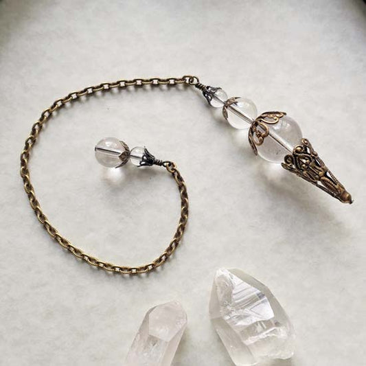 Quartz Crystal Pendulum - Antique Brass