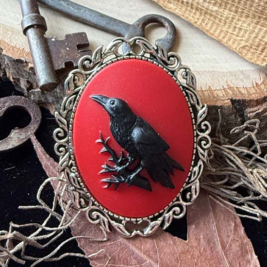 RAVEN Brooch - red