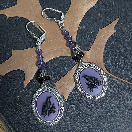 Raven Earrings - purple