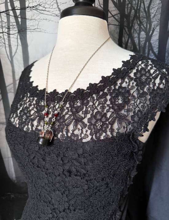 CRYSTAL CAULDRON Necklace - Red and Green Aura Quartz