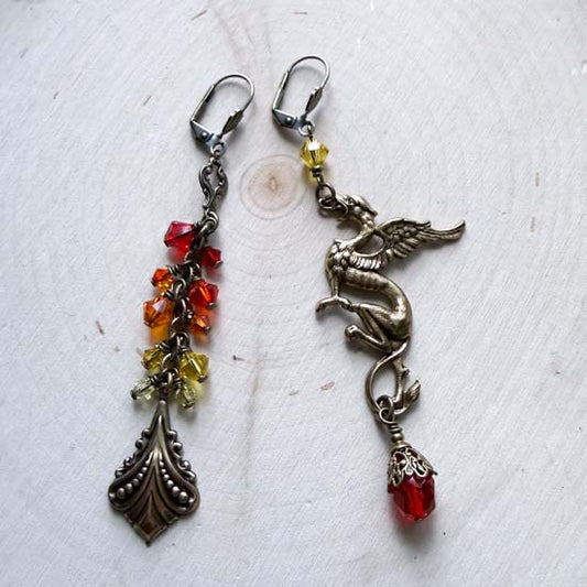 RISE Earrings - antique brass A