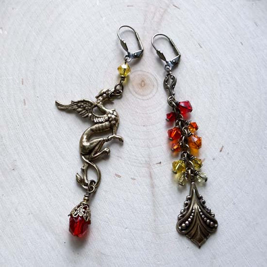 RISE Earrings - antique brass B