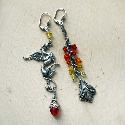 RISE Earrings - antique silver A