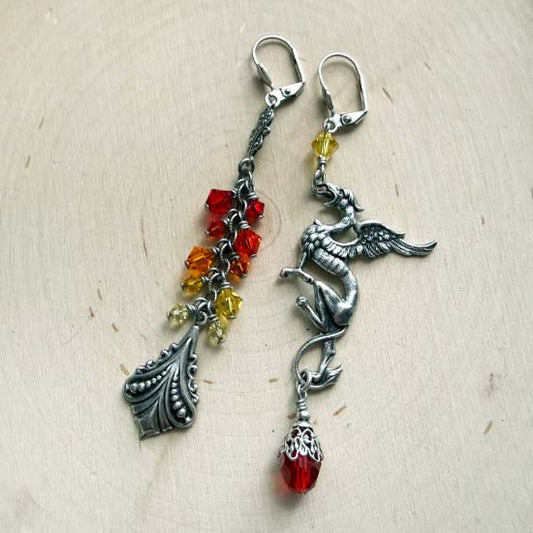 RISE Earrings - antique silver B