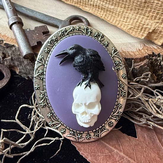 RAVEN AND SKULL Brooch
