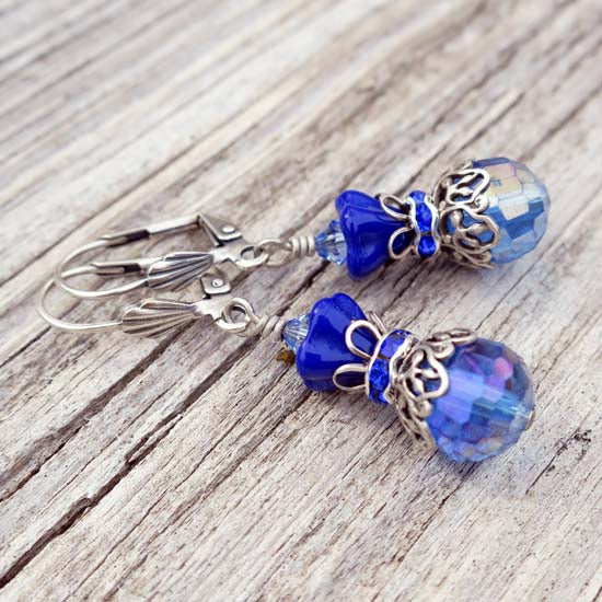 SKY Shimmer Earrings - aged silver