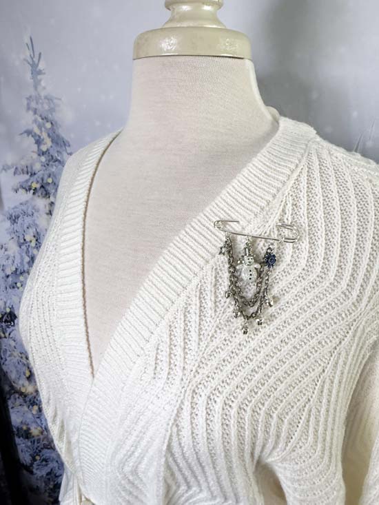 SNOWMAN - Pin/Brooch - silver w/blue