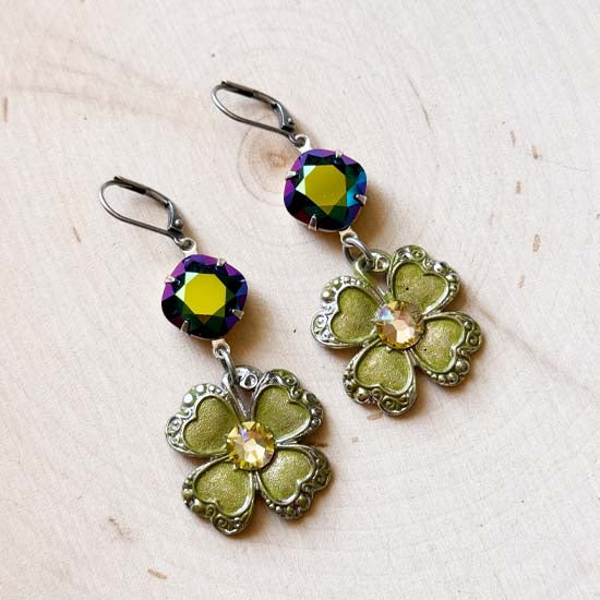 SPARKLING CLOVER Earrings - multi sparkle