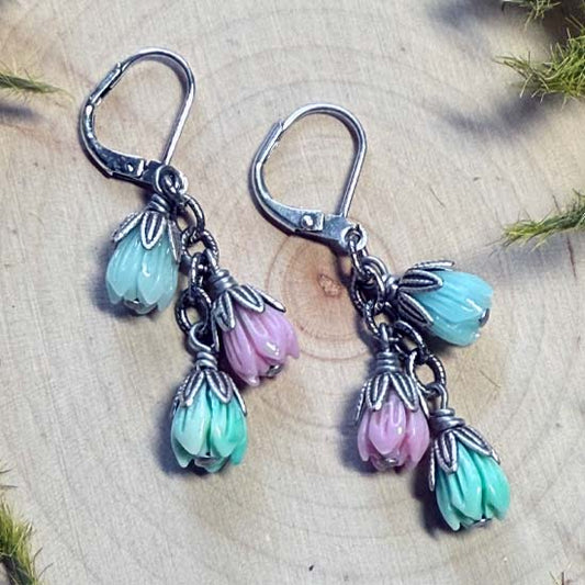 SPRING RAIN Earrings - antique silver