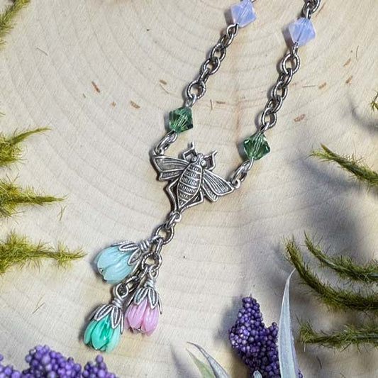 SPRING RAIN Necklace - antique silver