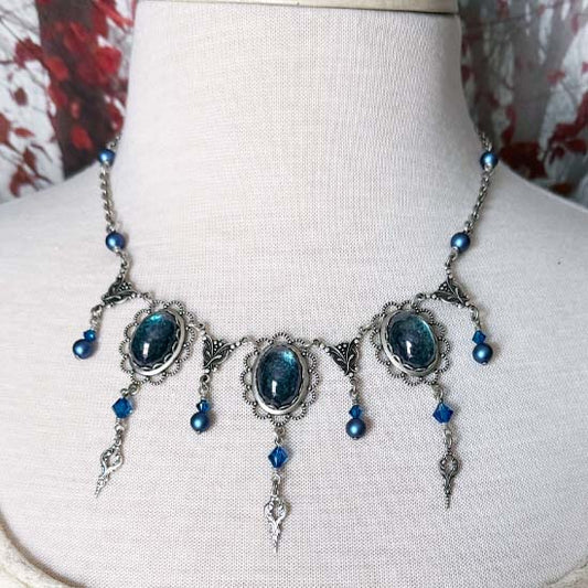 THEODORA Necklace - silver with blue