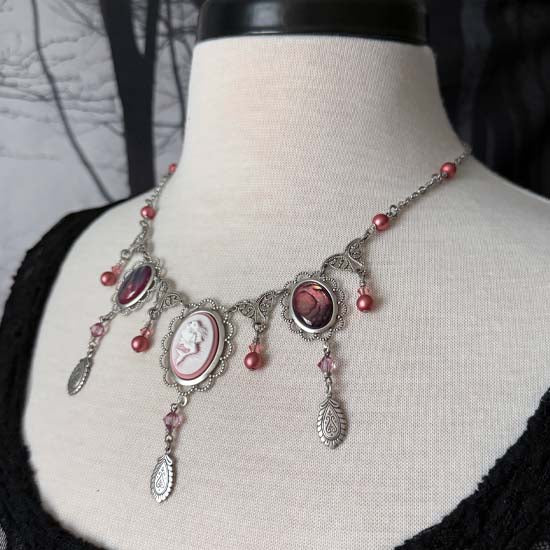 THEODORA II Necklace - silver with mermaid and paua shell accents