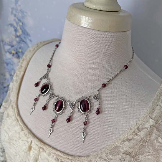 THEODORA Necklace - silver with purple