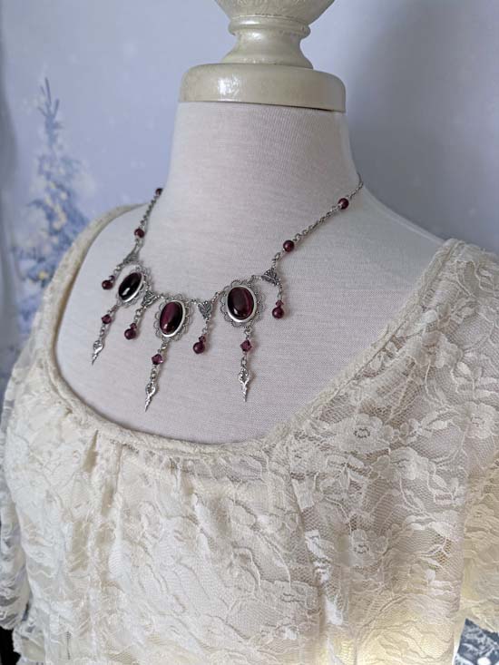 THEODORA Necklace - silver with purple