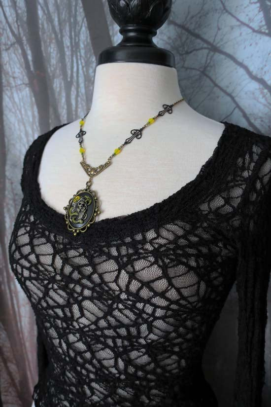 The Serpent - Sugar Skull Snake Lady Necklace