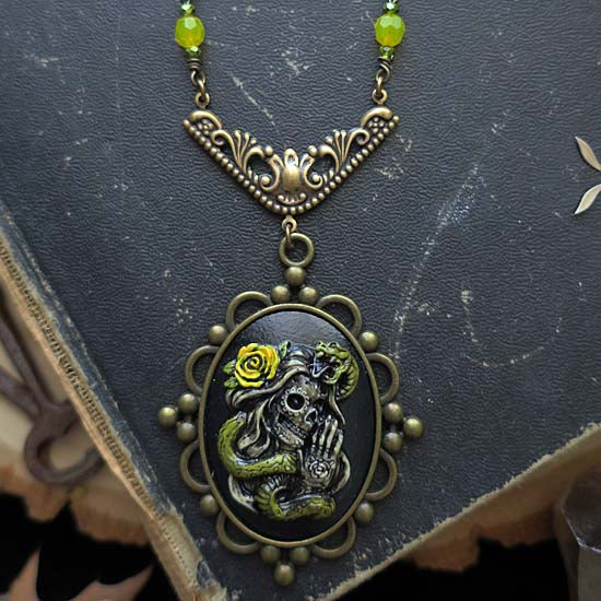 The Serpent - Sugar Skull Snake Lady Necklace