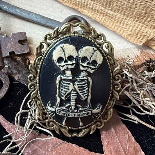 TWO HEADED SKELETON Brooch B