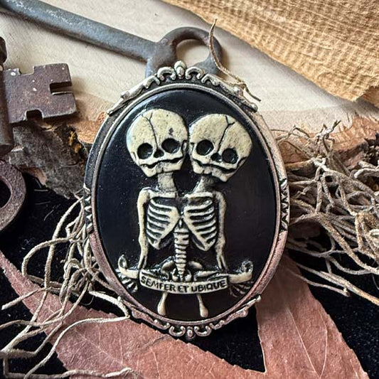 TWO HEADED SKELETON Brooch C