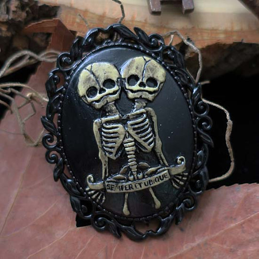 Two Headed Skeleton - Brooch