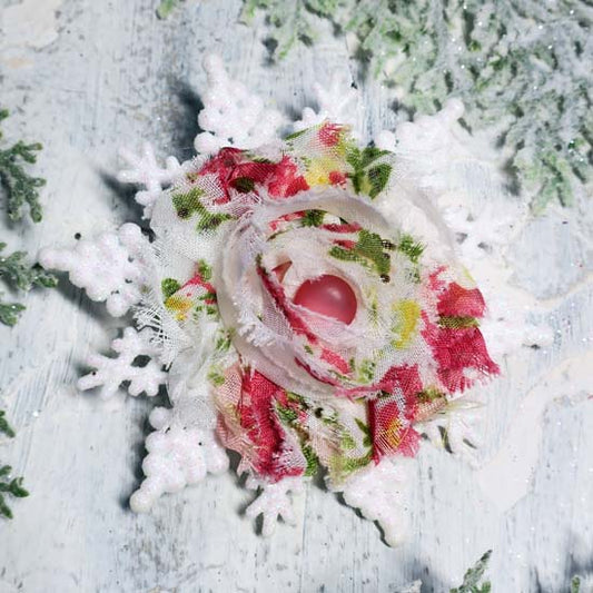 Victorian Holiday - White Snowflake Holiday Fascinator