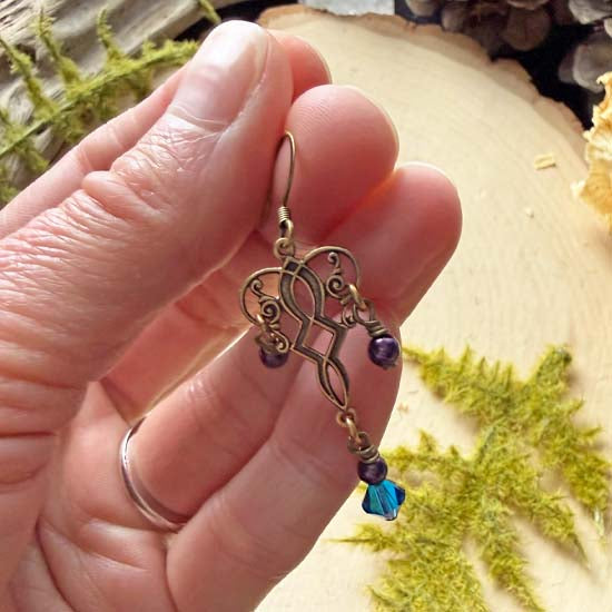 WATER SPRITE  Earrings - antique brass