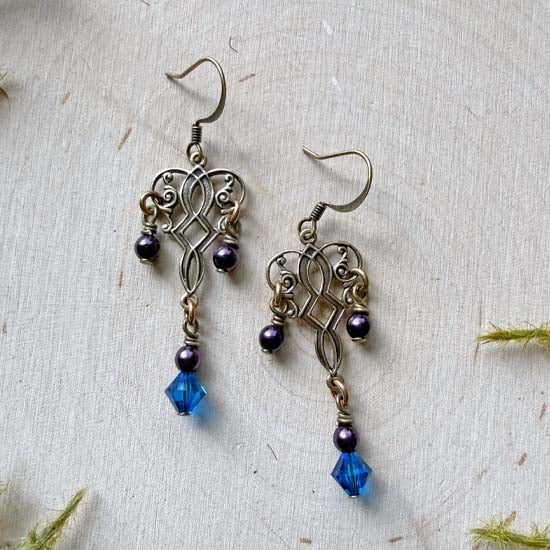 WATER SPRITE  Earrings - antique brass