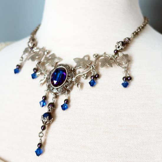 Water Sprite Necklace - aged silver -