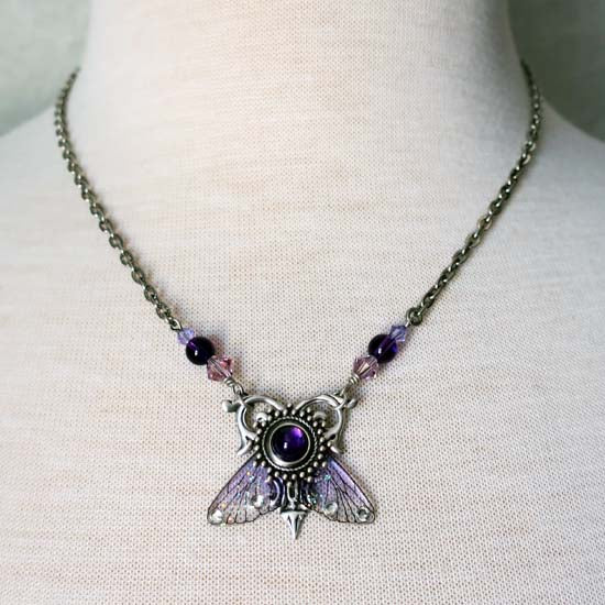 WEE WINGS Necklace - silver with Amethyst