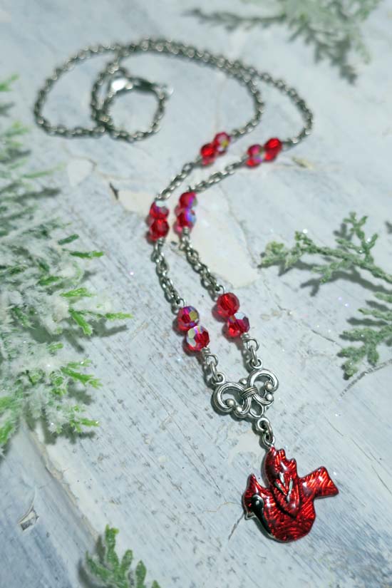 Winter Cardinal Necklace