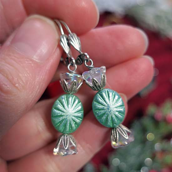 Old Fashioned Christmas Candy - Wintergreen  - Earrings