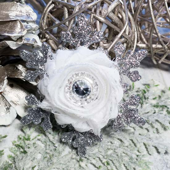 Winter Ice - Silver Snowflake Holiday Fascinator