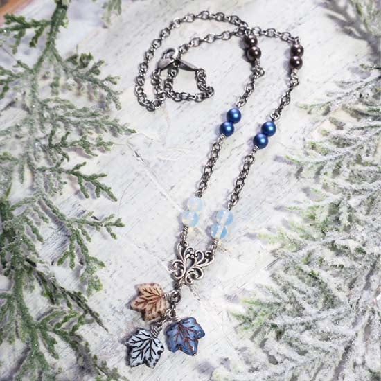 WINTER WOODS Necklace - antique silver B