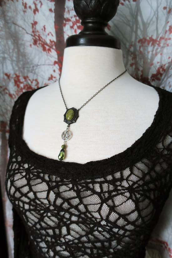 Witch's Amulet necklace - Unakite