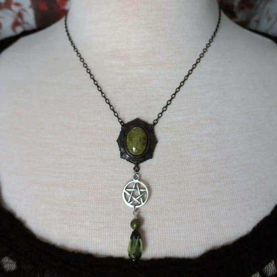 Witch's Amulet necklace - Unakite