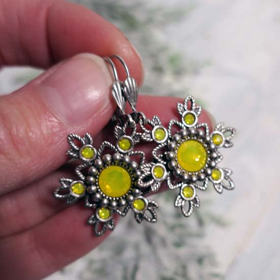 Flurries Collection - "Don't Eat the Yellow Snow" Earrings - antique silver